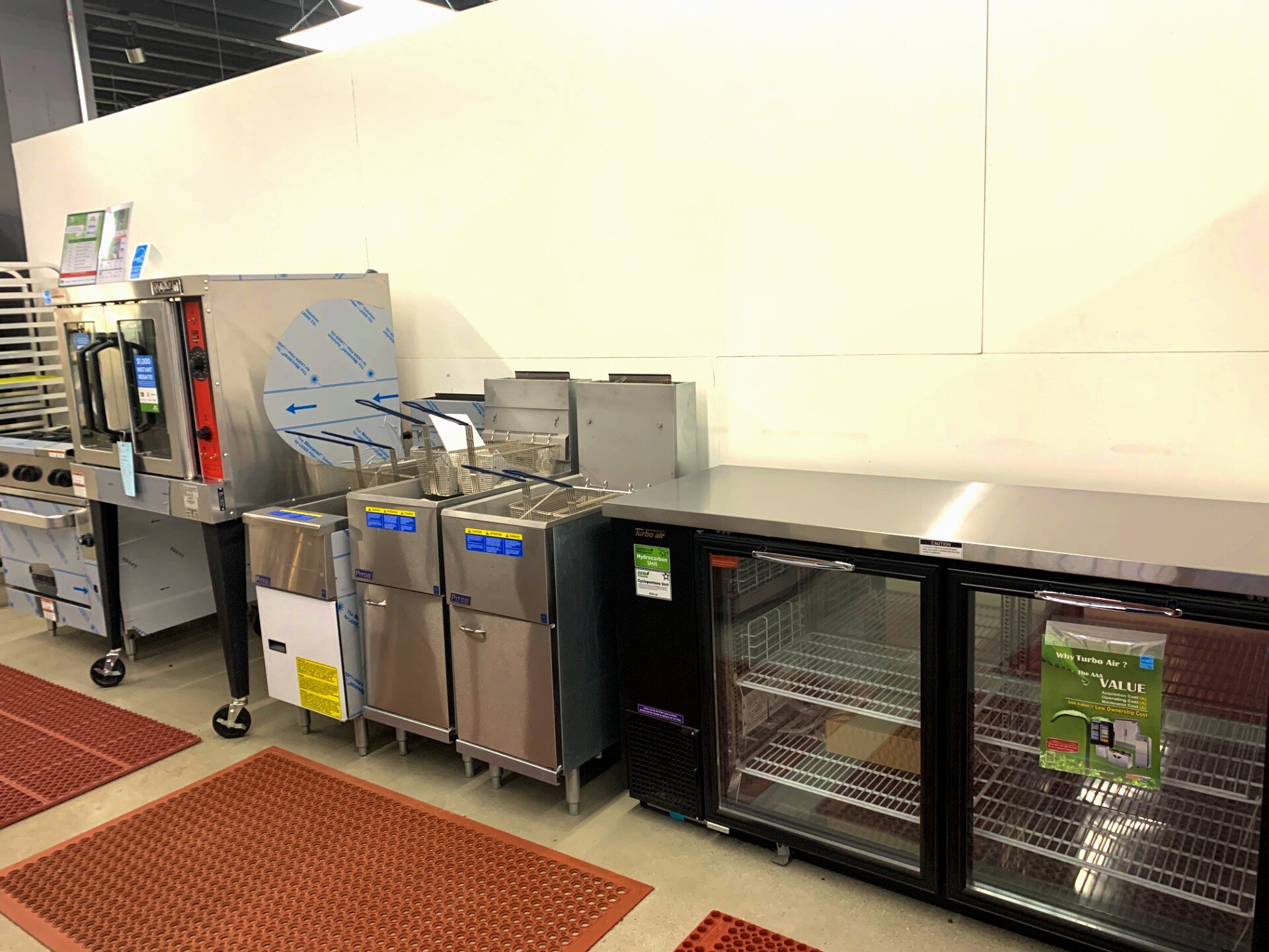 Heavy equipment area of the Boston Showcase Company showroom
